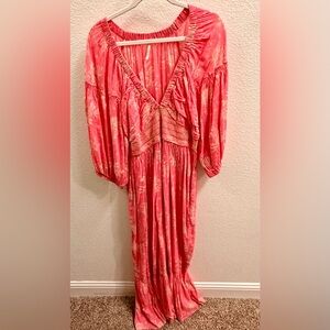 Free People Floral Pink Maxi Dress